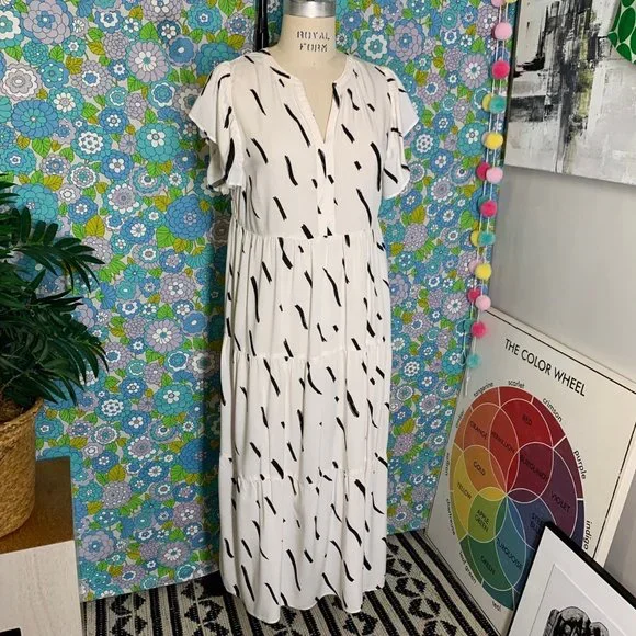 chinese dress ladies Just Perfect Tiered Ruffle Maxi Dress Oat Selfie Leslie